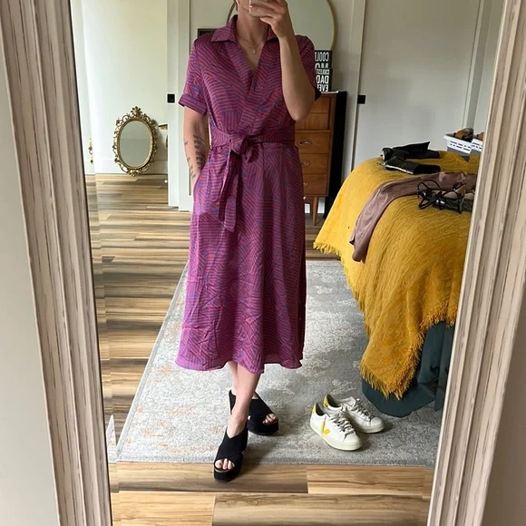 TAHARI ASL Faux Wrap‎ Dress Geometric Print Size 6 *Worn Once* EUC - Picture 3 of 8